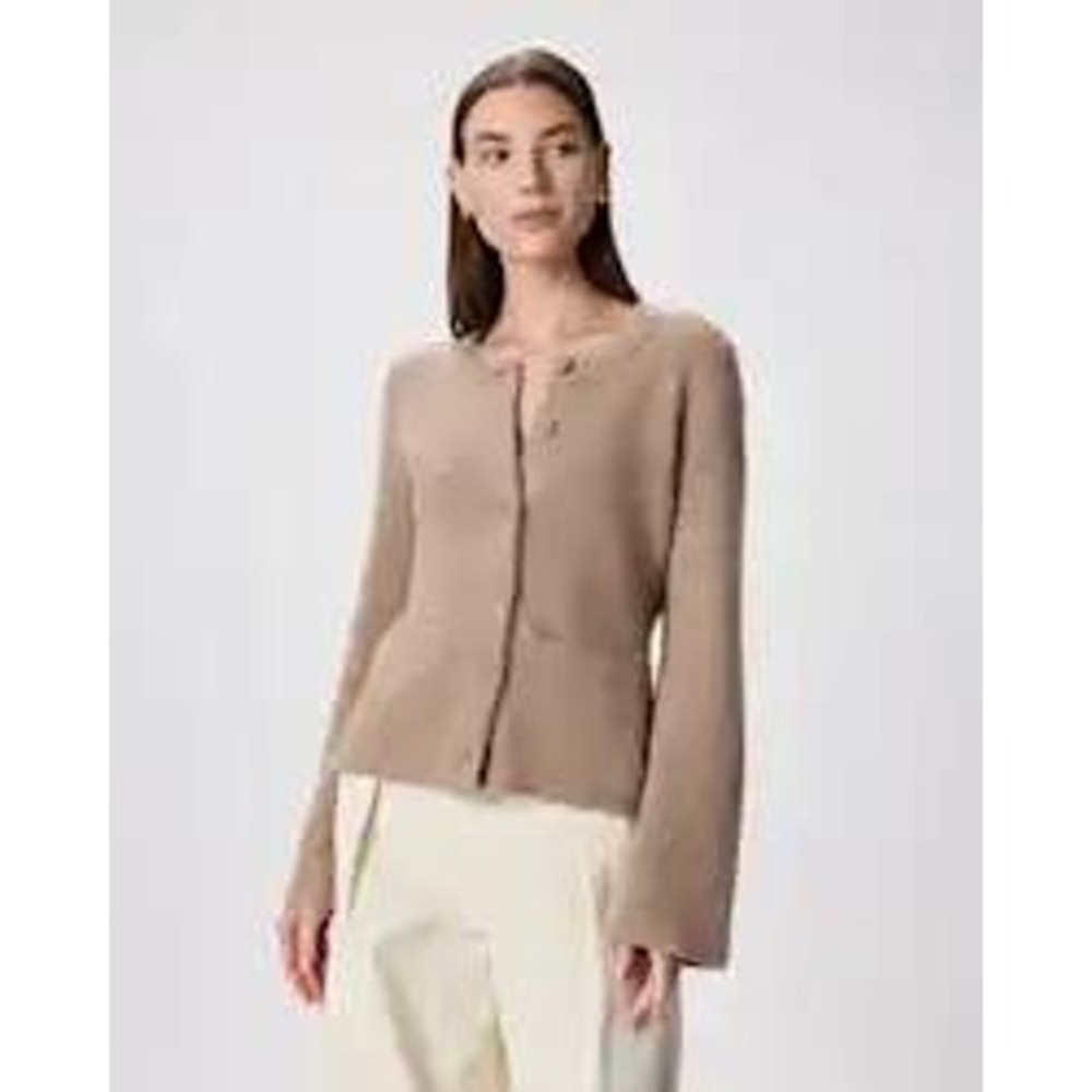Quince Mongolian Cashmere Structured Cardigan In Oatmeal Size S New With Tag